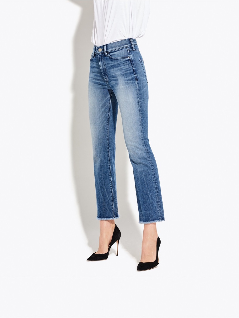 AYR Bomp Pop Frayed-Hem Jeans